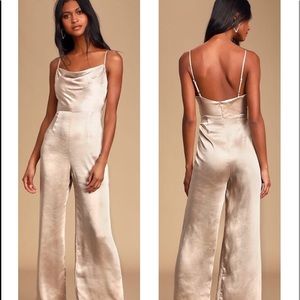 satin cowl neck jumpsuit
